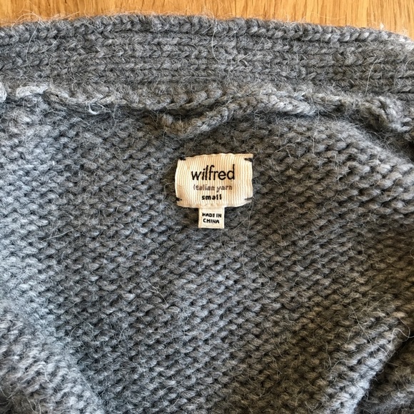 Wilfred Grey Wool Alpaca Button Up Cardigan Grey Small - Picture 6 of 7
